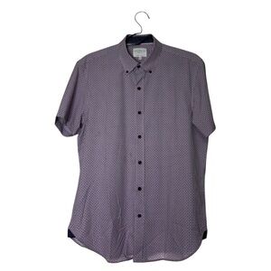 CON.STRUCT Slim Fit Short Sleeve Button Down Shirt 4-Way Stretch Check Size M